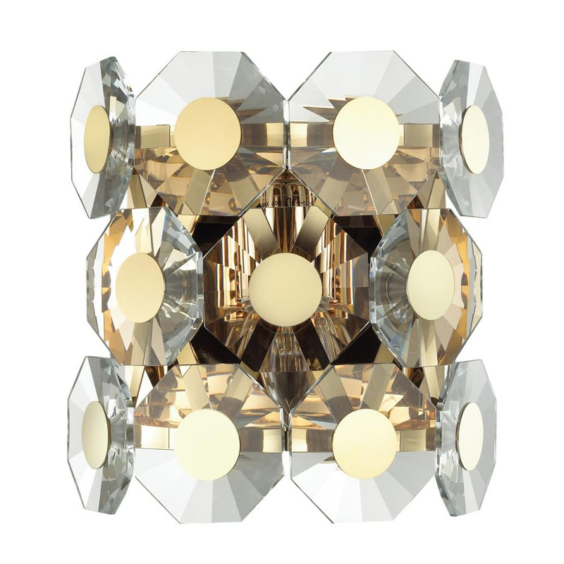 Бра Crystal Octagons Gold Золотой Прозрачное Стекло Бра Crystal Octagons Gold Золотой Прозрачное Стекло в Костроме | Loft Concept