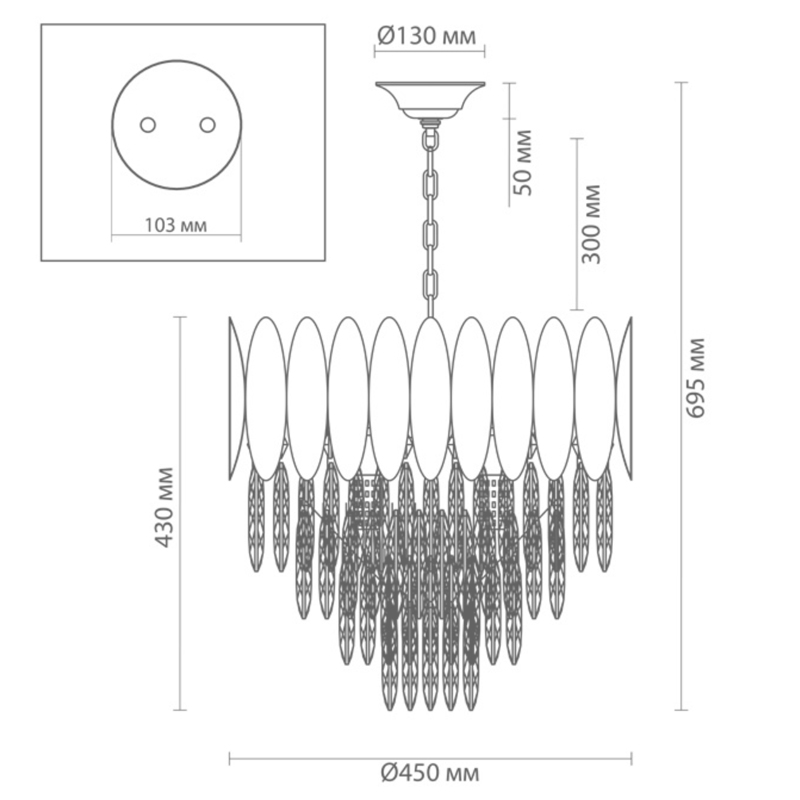 Люстра KEBO KING CHANDELIER four cascades D 45 Люстра KEBO KING CHANDELIER four cascades D 45 в Костроме
