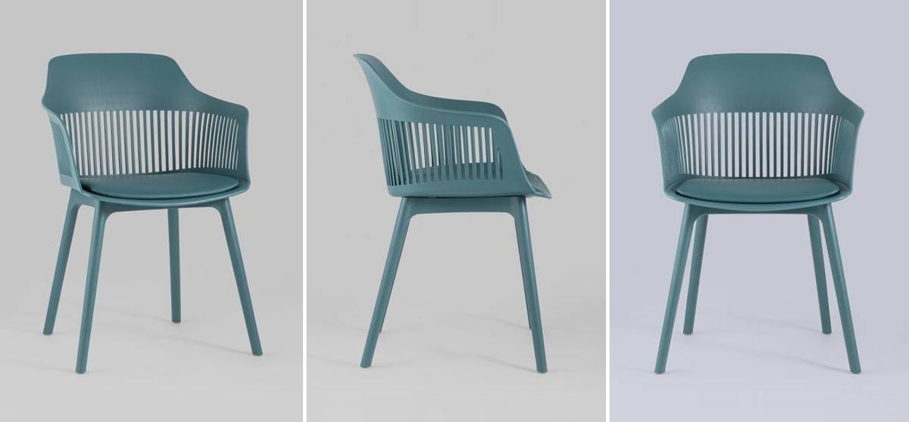 Стул Crocus Chair Бирюзовый цвет Велюровая подушка - фото