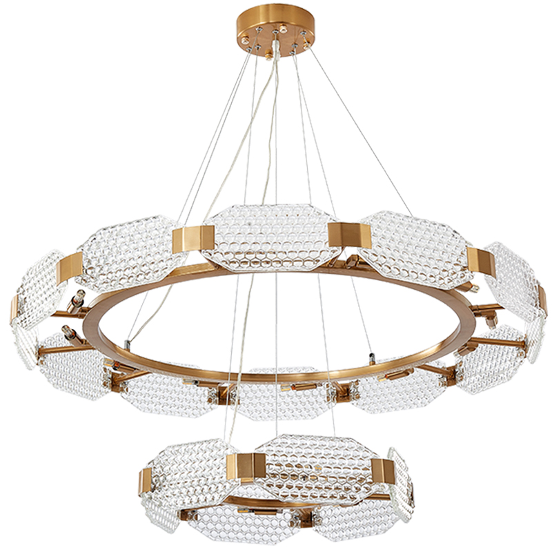 Люстра Ring shaped crystal chandelier Золотой Прозрачное Стекло Люстра Ring shaped crystal chandelier Золотой Прозрачное Стекло в Костроме | Loft Concept