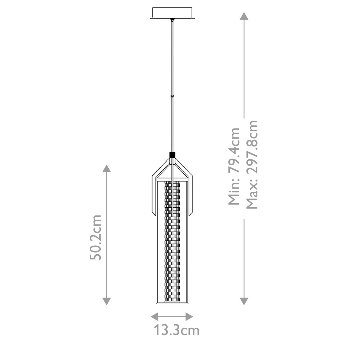 Подвесной светильник хромированного цвета с прозрачным цилиндрическим стеклянным плафоном Eurofase в Костроме