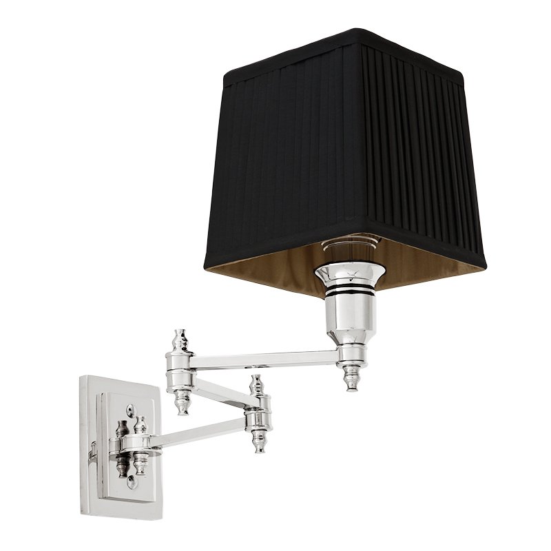 Бра Wall Lamp Lexington Swing Nickel+Black Никель Черный Бра Wall Lamp Lexington Swing Nickel+Black Никель Черный в Костроме | Loft Concept