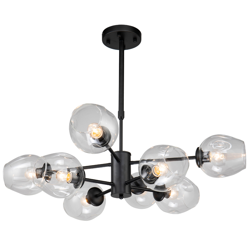 Люстра Branching Bubble Chandelier black 8 Черный Прозрачный Люстра Branching Bubble Chandelier black 8 Черный Прозрачный в Костроме | Loft Concept