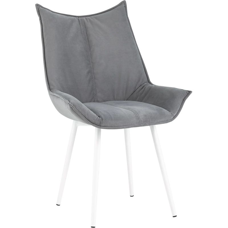 Стул Oslo Chair Серый Велюр Белый Металл Серый Белый в Костроме | Loft Concept 