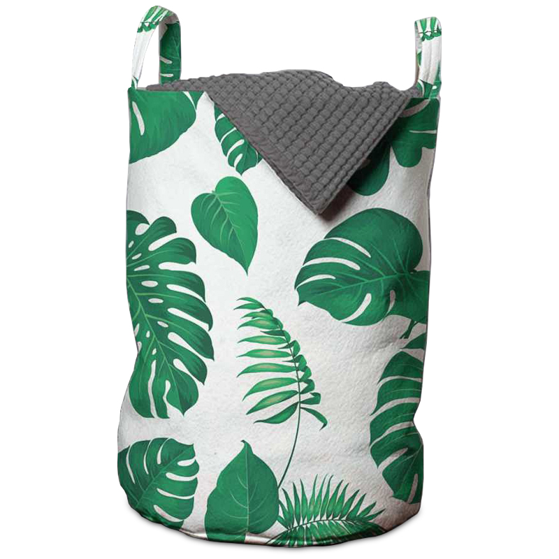 Корзина Tropical Pattern Basket Зеленый Белый Корзина Tropical Pattern Basket Зеленый Белый в Костроме | Loft Concept
