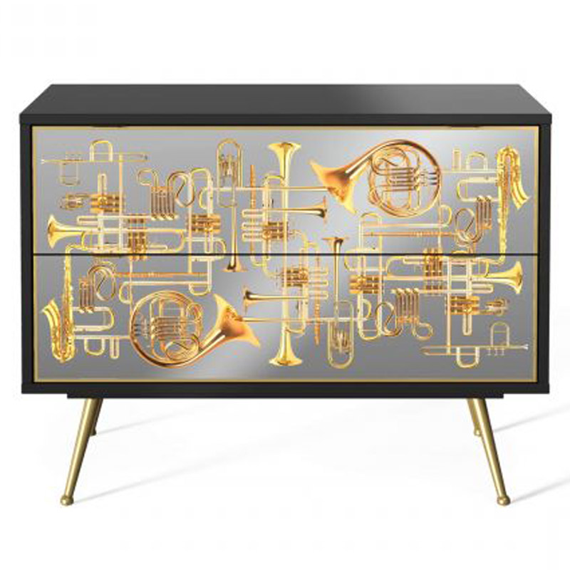 Комод Seletti Chest of Two Drawers Trumpets Золотой Черный Золотой Шампань Комод Seletti Chest of Two Drawers Trumpets Золотой Черный Золотой Шампань в Костроме | Loft Concept