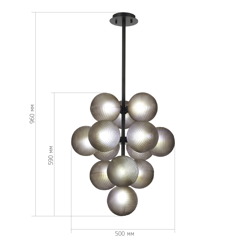 Люстра в форме виноградой грозди Inflorescence в Костроме