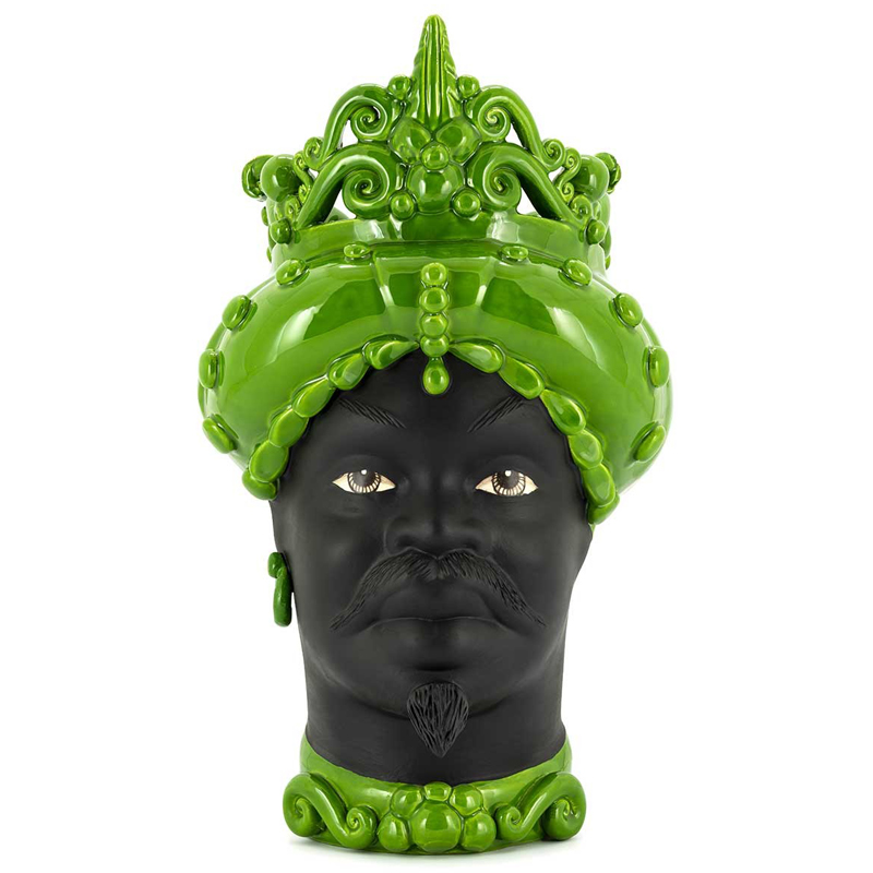 Ваза VASE MORO MAN MED. MAT Green Черный Зеленый Ваза VASE MORO MAN MED. MAT Green Черный Зеленый в Костроме | Loft Concept