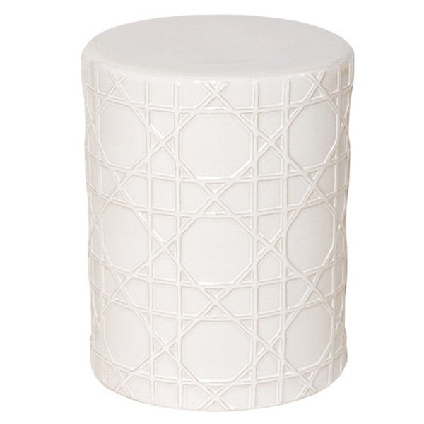 Керамический табурет Cane Garden Stool - White Белый Керамический табурет Cane Garden Stool - White Белый в Костроме | Loft Concept