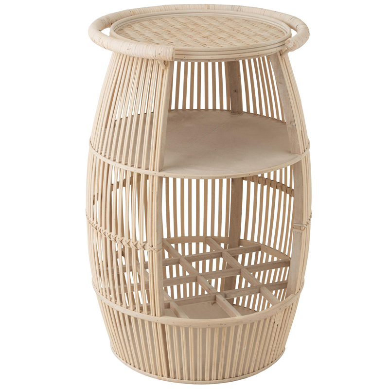 Круглый приставной стол из ротанга Lowe Wicker Side Table Бежевый Круглый приставной стол из ротанга Lowe Wicker Side Table Бежевый в Костроме | Loft Concept