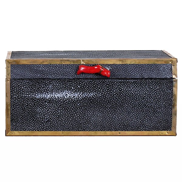 Шкатулка из ската Black Caviar Red Coral Шкатулка из ската Black Caviar Red Coral в Костроме | Loft Concept