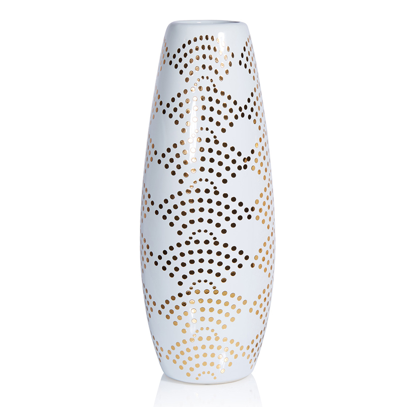 Ваза Amory Vase gold dots Золотой Белый Ваза Amory Vase gold dots Золотой Белый в Костроме | Loft Concept