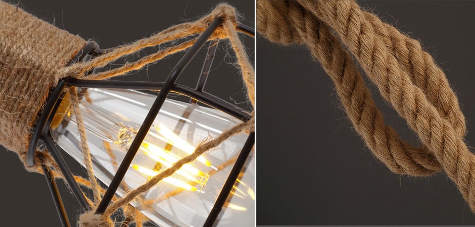 Подвесной светильник LOFT ROPE CHANDELIER CAGE Mono Подвесной светильник LOFT ROPE CHANDELIER CAGE Mono - Loft-Concept в Костроме