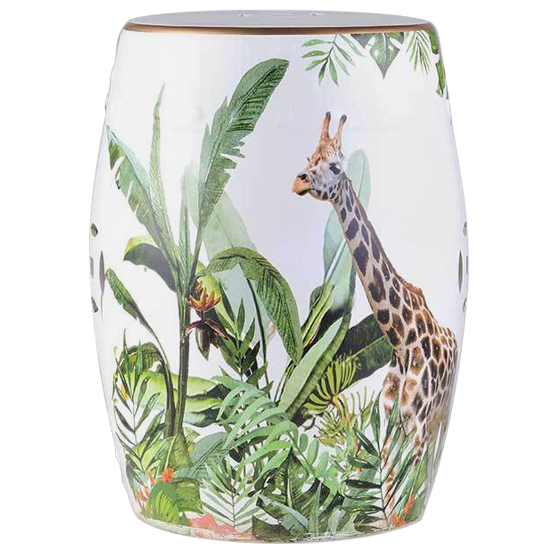 Керамический табурет Giraffe Tropical Animal Ceramic Stool White Белый Зеленый Коричневый Керамический табурет Giraffe Tropical Animal Ceramic Stool White Белый Зеленый Коричневый в Костроме | Loft Concept