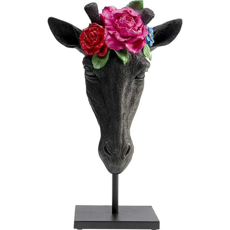 Статуэтка Giraffe and Flowers Черный Статуэтка Giraffe and Flowers Черный в Костроме | Loft Concept