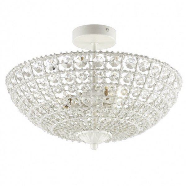 Потолочный светильник Casbah Crystal Top Lamp 3 Прозрачный Белый Потолочный светильник Casbah Crystal Top Lamp 3 Прозрачный Белый в Костроме | Loft Concept