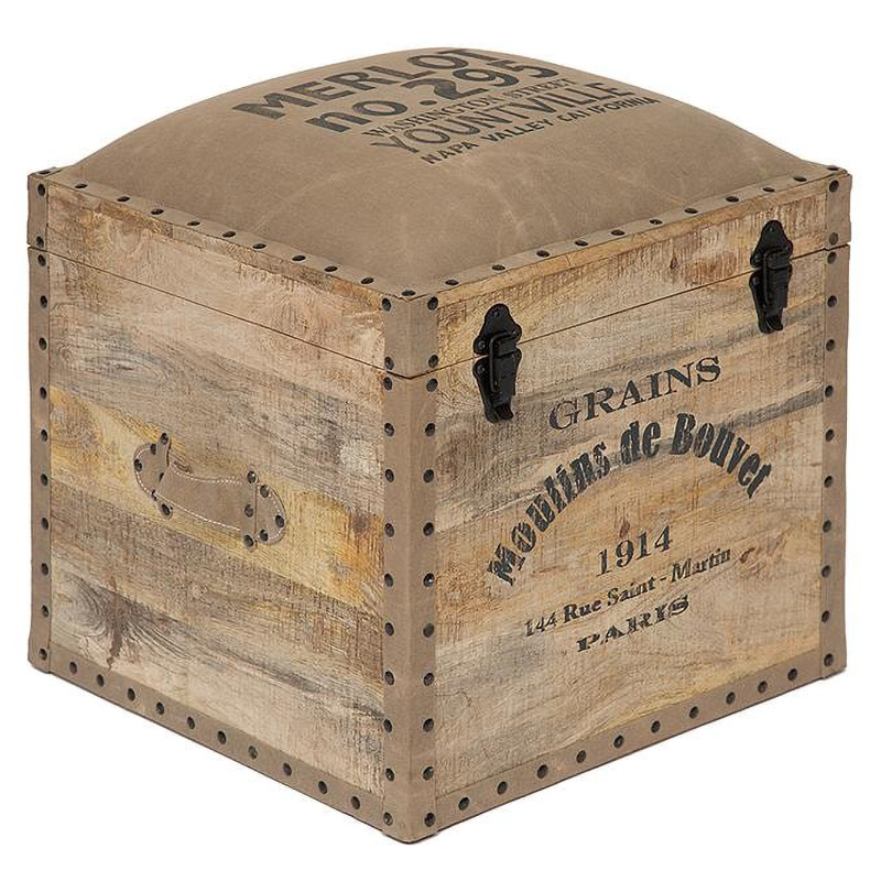 Пуф-сундук Vintage Pouf Chest mango tree Древесина Пуф-сундук Vintage Pouf Chest mango tree Древесина в Костроме | Loft Concept