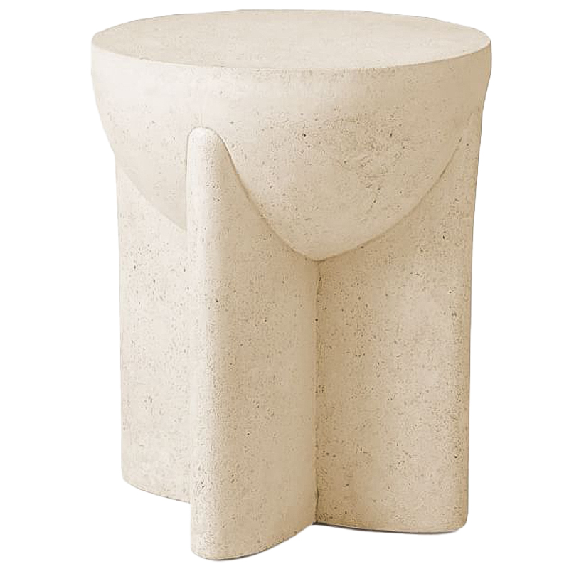 Приставной стол Lava Stone Side Table Травертин Бежевый Песочный Приставной стол Lava Stone Side Table Травертин Бежевый Песочный в Костроме | Loft Concept