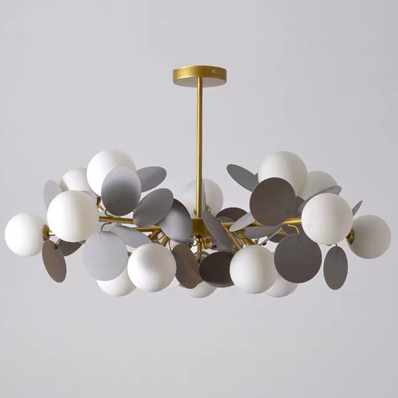 Люстра MATISSE Chandelier gray Золотой Белый Светло-серый Люстра MATISSE Chandelier gray Золотой Белый Светло-серый в Костроме | Loft Concept