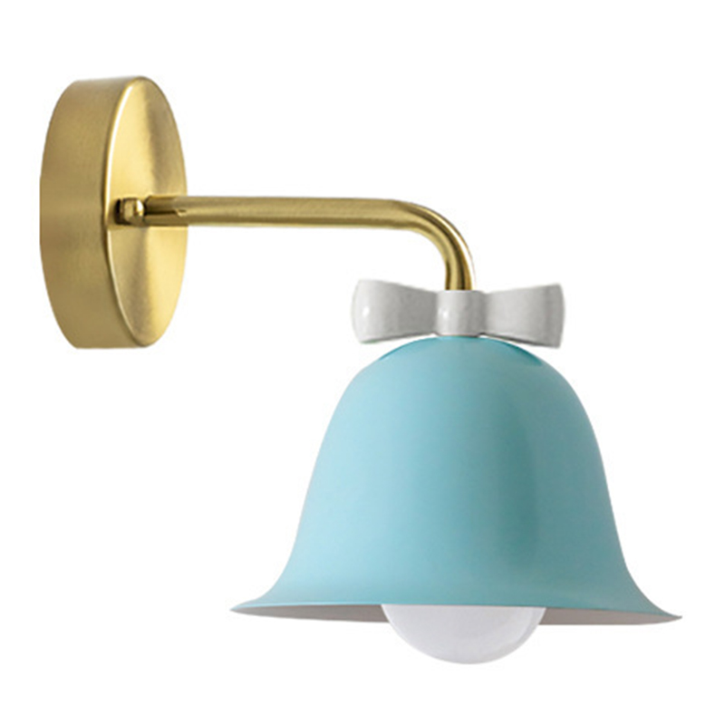 Бра Колокольчик Bell with Bow Blue Wall Lamp Голубой Золотой Голубой Белый Бра Колокольчик Bell with Bow Blue Wall Lamp Голубой Золотой Голубой Белый в Костроме | Loft Concept