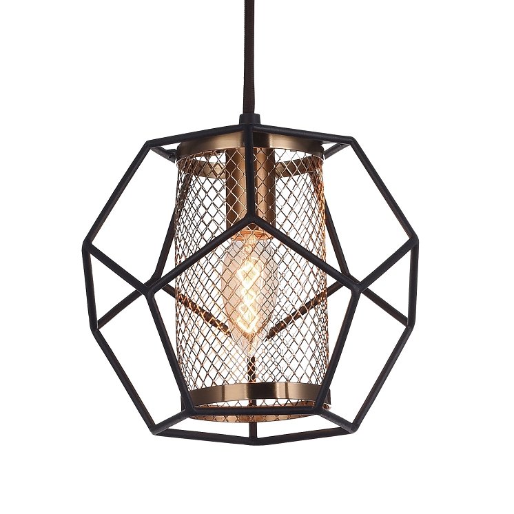 Подвесной светильник Octagrid Pendant Золотой Черный Подвесной светильник Octagrid Pendant Золотой Черный в Костроме | Loft Concept
