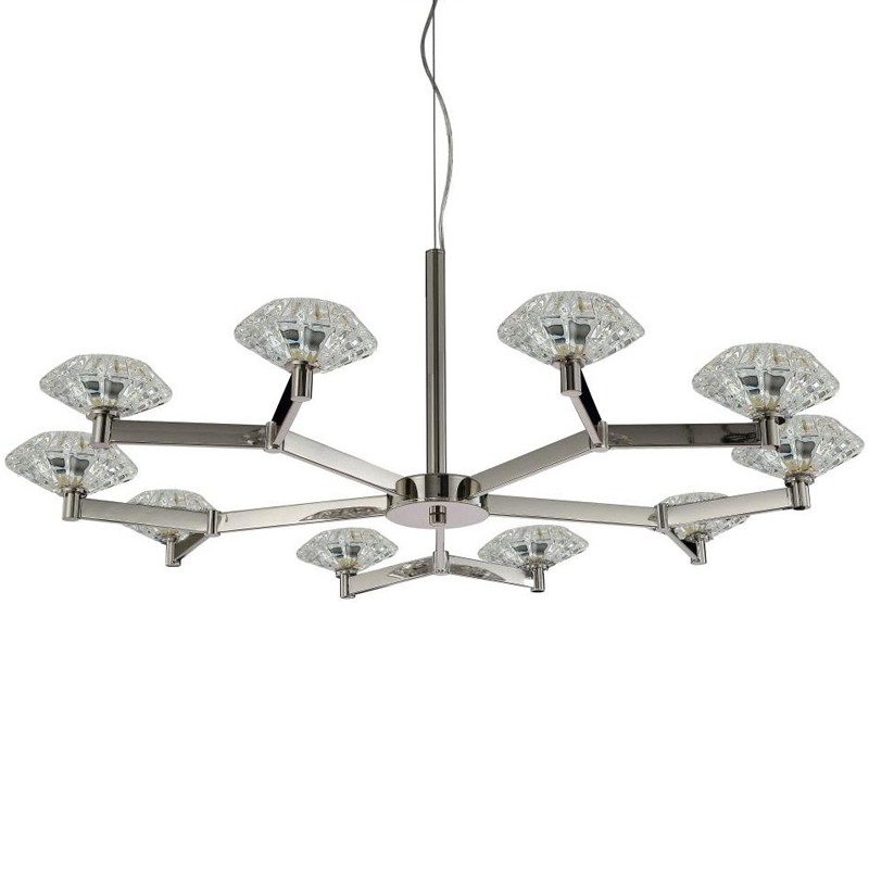 Люстра Yerker Chandelier Nickel 10 Никель Прозрачный Люстра Yerker Chandelier Nickel 10 Никель Прозрачный в Костроме | Loft Concept