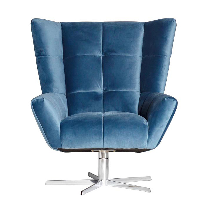 Кресло вращающееся Lord Armchair blue Синий Кресло вращающееся Lord Armchair blue Синий в Костроме | Loft Concept