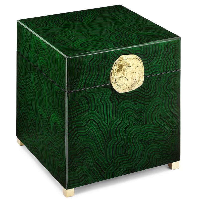 Шкатулка BOX MALAKRIZIA TALL Малахит (зеленый) Латунь Шкатулка BOX MALAKRIZIA TALL Малахит (зеленый) Латунь в Костроме | Loft Concept