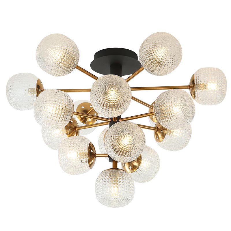 Потолочный светильник Barrett Ceiling Lamp matt Белое матовое стекло Латунь Потолочный светильник Barrett Ceiling Lamp matt Белое матовое стекло Латунь в Костроме | Loft Concept