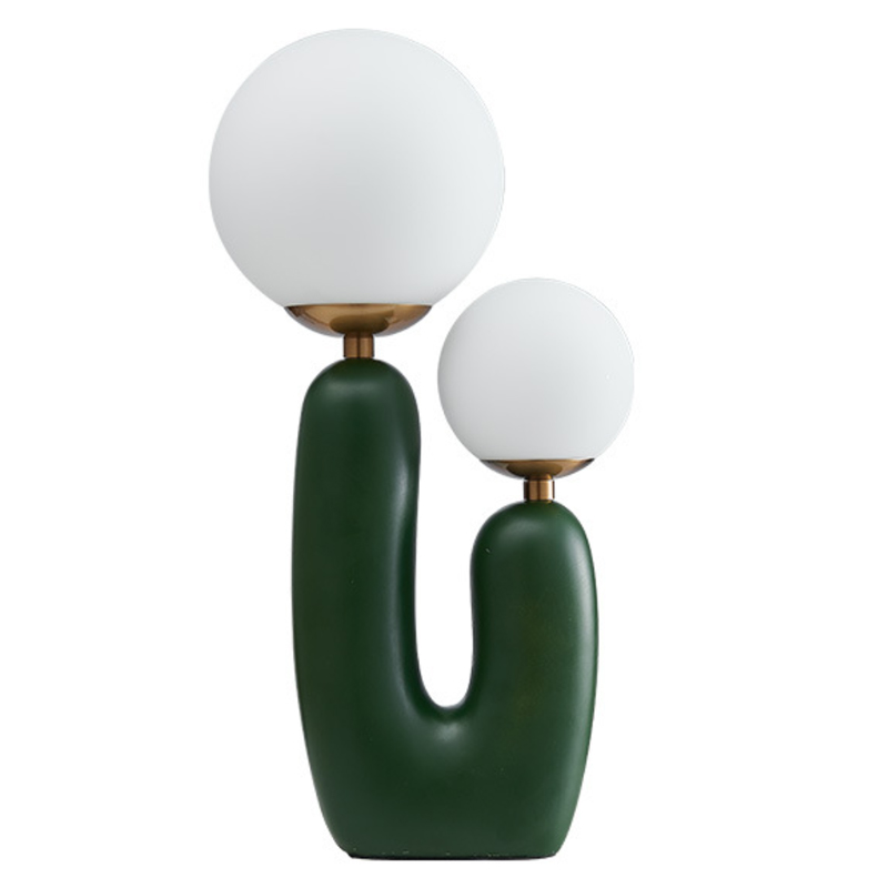 Настольная лампа Oo Lamp Green Белое матовое стекло Зеленый Настольная лампа Oo Lamp Green Белое матовое стекло Зеленый в Костроме | Loft Concept