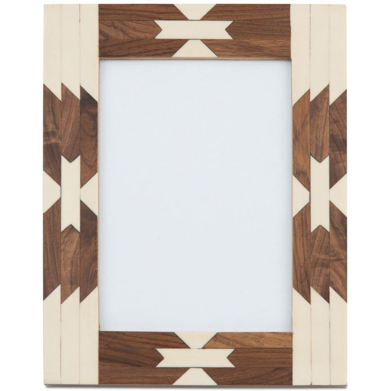 Фоторамка кость Beige Indian Wood Bone Inlay photo frame Бежевый Коричневый Фоторамка кость Beige Indian Wood Bone Inlay photo frame Бежевый Коричневый в Костроме | Loft Concept