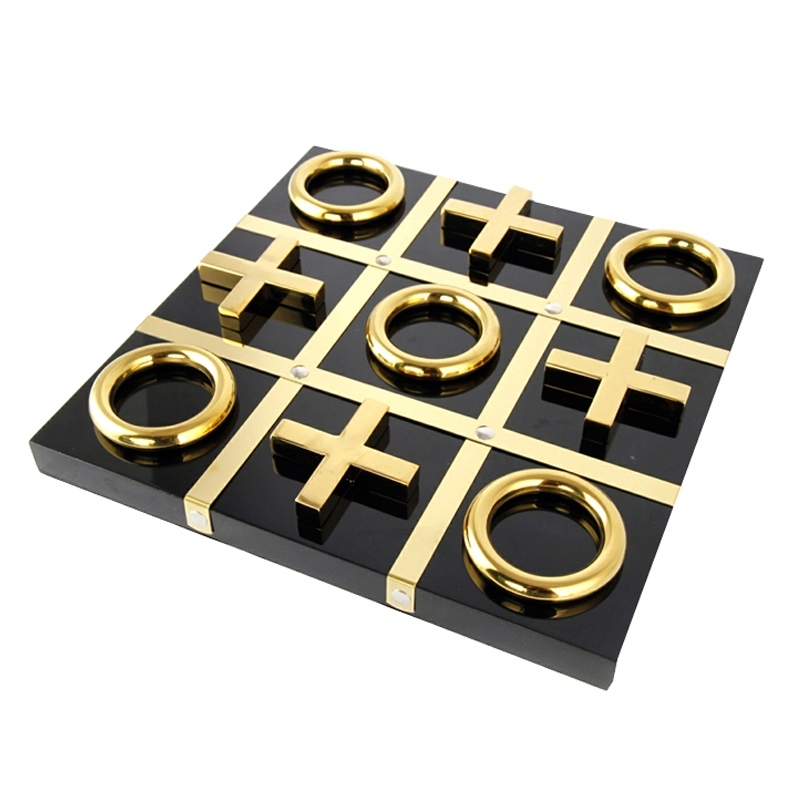 Игра Tic-tac-toe black Черный Глянцевое золото Игра Tic-tac-toe black Черный Глянцевое золото в Костроме | Loft Concept