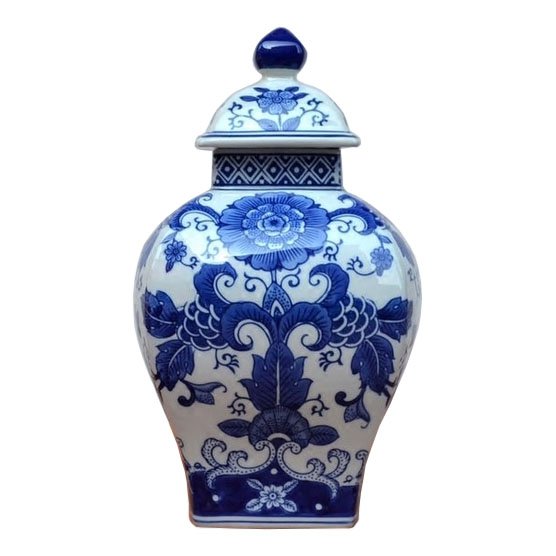 Ваза с крышкой Dark Blue Pattern Светло-голубой Ваза с крышкой Dark Blue Pattern Светло-голубой в Костроме | Loft Concept