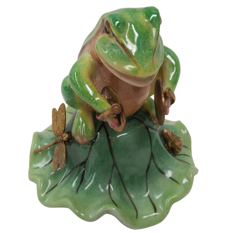 Статуэтка Frog Drummer Зеленый Золотой Статуэтка Frog Drummer Зеленый Золотой в Костроме | Loft Concept