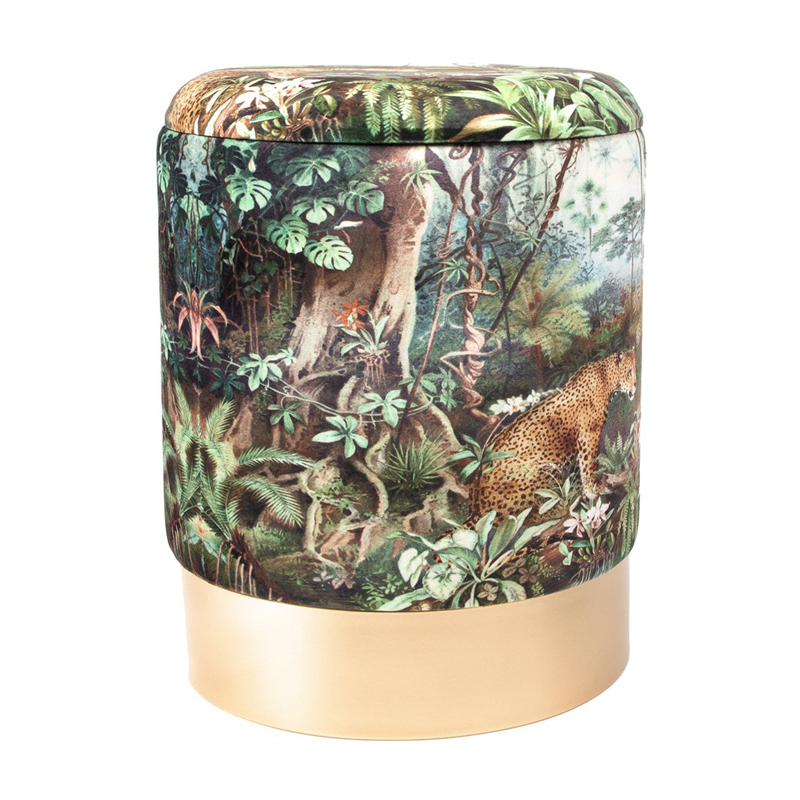 Пуф PUF Jungle Print lynx Мульти Золотой Пуф PUF Jungle Print lynx Мульти Золотой в Костроме | Loft Concept