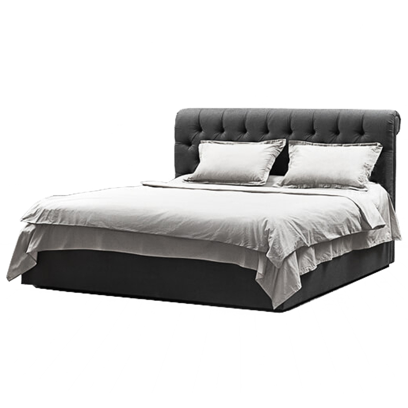 Кровать Gray Capitone Bed Серый Кровать Gray Capitone Bed Серый в Костроме | Loft Concept