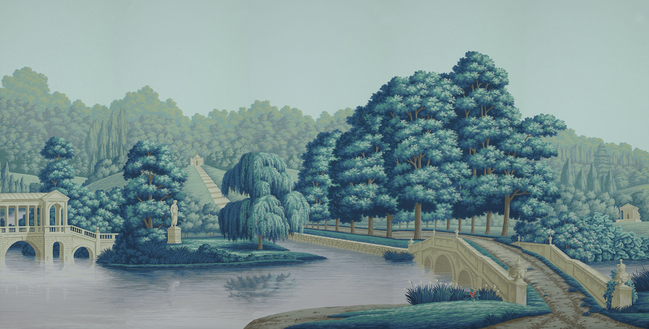 Обои ручная роспись English Landscape Special Colourway on scenic paper Обои ручная роспись English Landscape Special Colourway on scenic paper - постер Loft-Concept в Костроме