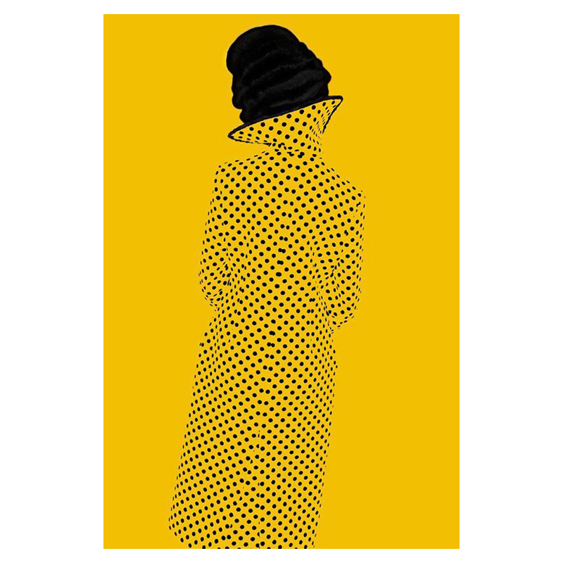 Картина Girl on mustard background Горчичный Черный Картина Girl on mustard background Горчичный Черный в Костроме | Loft Concept