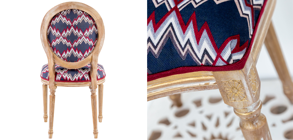 Стул Ikat Pattern с золотой патиной Стул Ikat Pattern с золотой патиной - Loft-Concept в Костроме