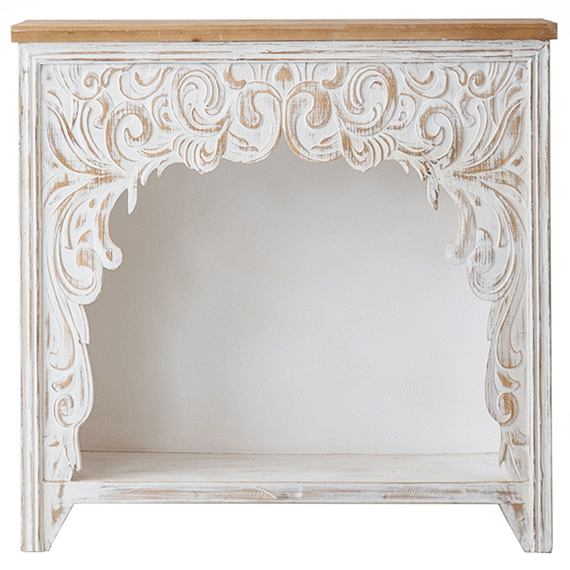 Консоль Indian Antique White Furniture Felicienne Console Древесина Белый Консоль Indian Antique White Furniture Felicienne Console Древесина Белый в Костроме | Loft Concept