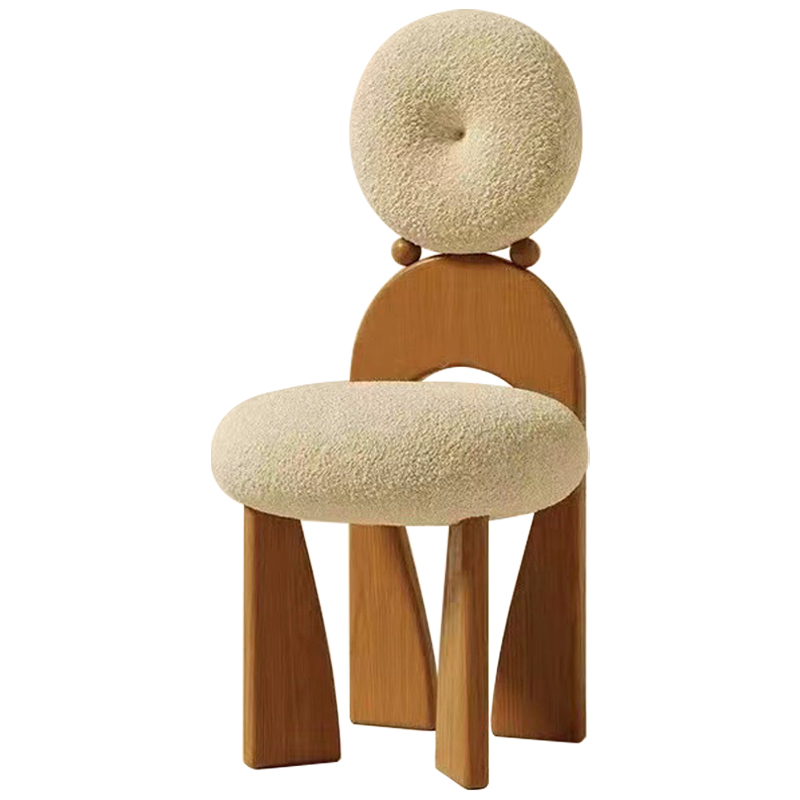 Стул Adem Boucle Wood Chair Молочный Древесина Стул Adem Boucle Wood Chair Молочный Древесина в Костроме | Loft Concept
