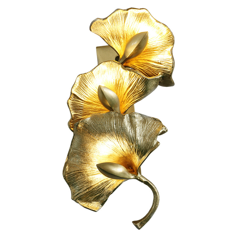 Дизайнерский настенный светильник Листья Гинкго Golden Ginkgo Leaves Золотой Дизайнерский настенный светильник Листья Гинкго Golden Ginkgo Leaves Золотой в Костроме | Loft Concept