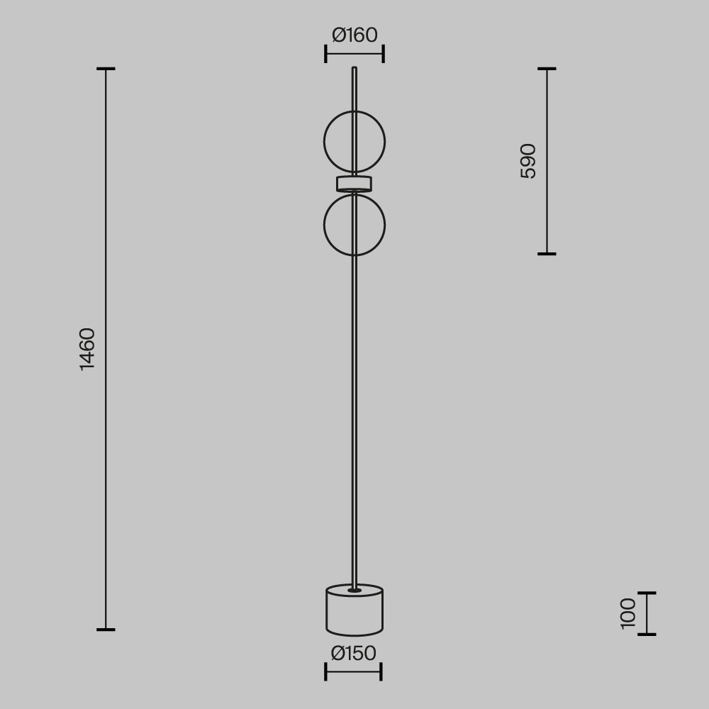 Напольный торшер светодионый Double Moon 3000К 15Вт в Костроме