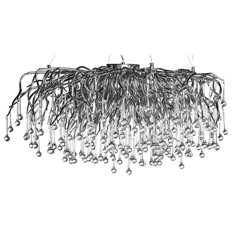 Люстра Droplet Chrome Chandelier 120 Хром Прозрачный Люстра Droplet Chrome Chandelier 120 Хром Прозрачный в Костроме | Loft Concept
