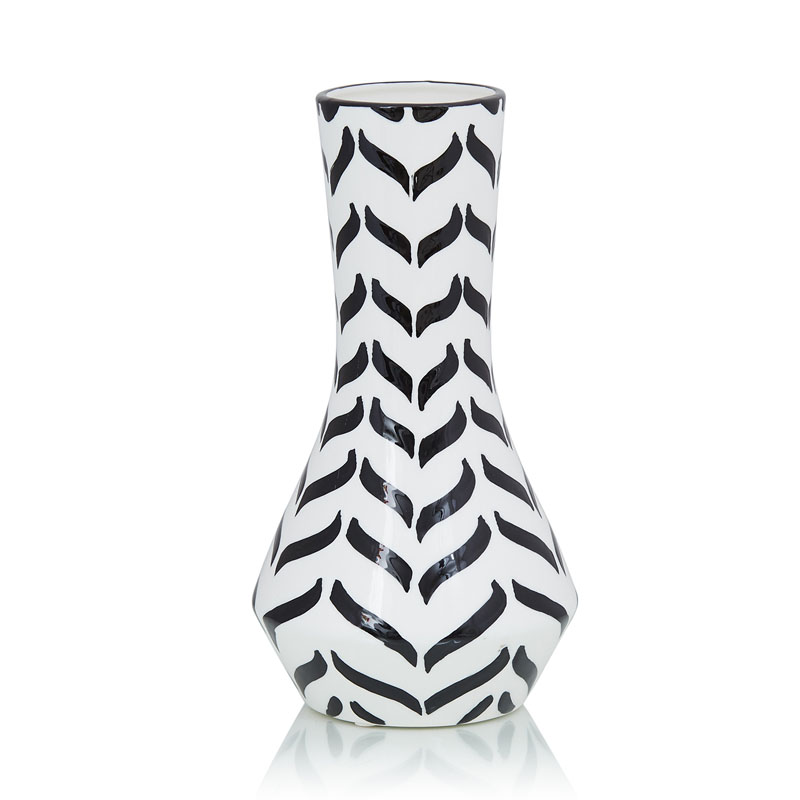 Ваза Obento Vase black and white Белый Черный Ваза Obento Vase black and white Белый Черный в Костроме | Loft Concept