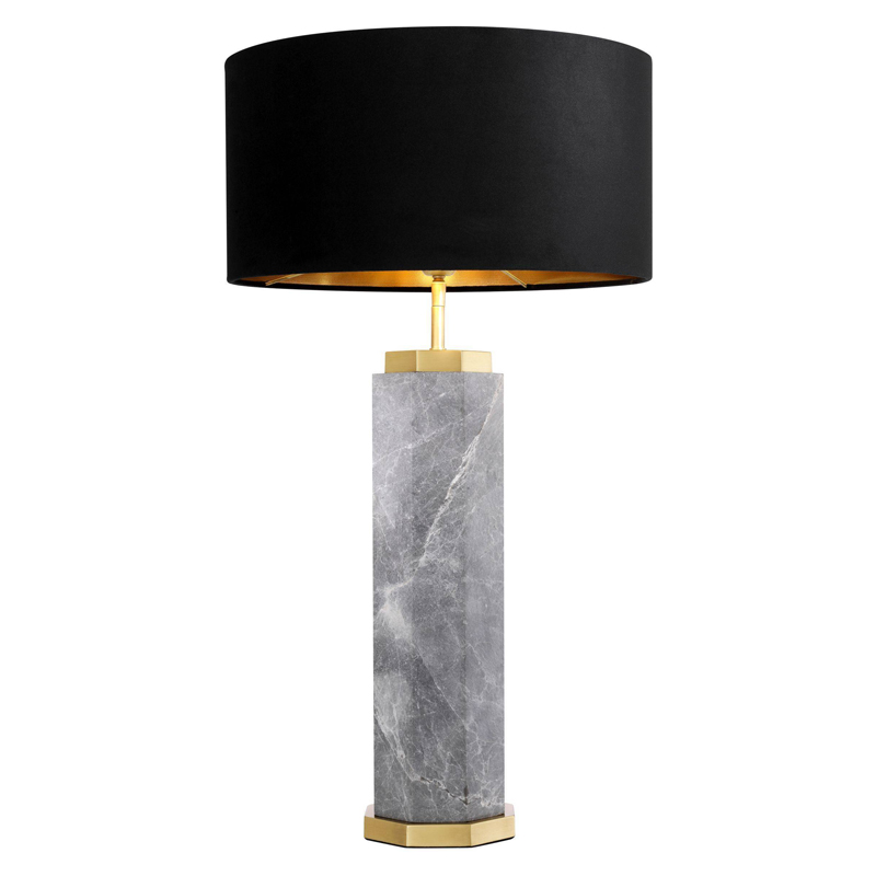 Настольная лампа Eichholtz Table Lamp Newman Grey Латунь Античная полированная Серый Черный Настольная лампа Eichholtz Table Lamp Newman Grey Латунь Античная полированная Серый Черный в Костроме | Loft Concept