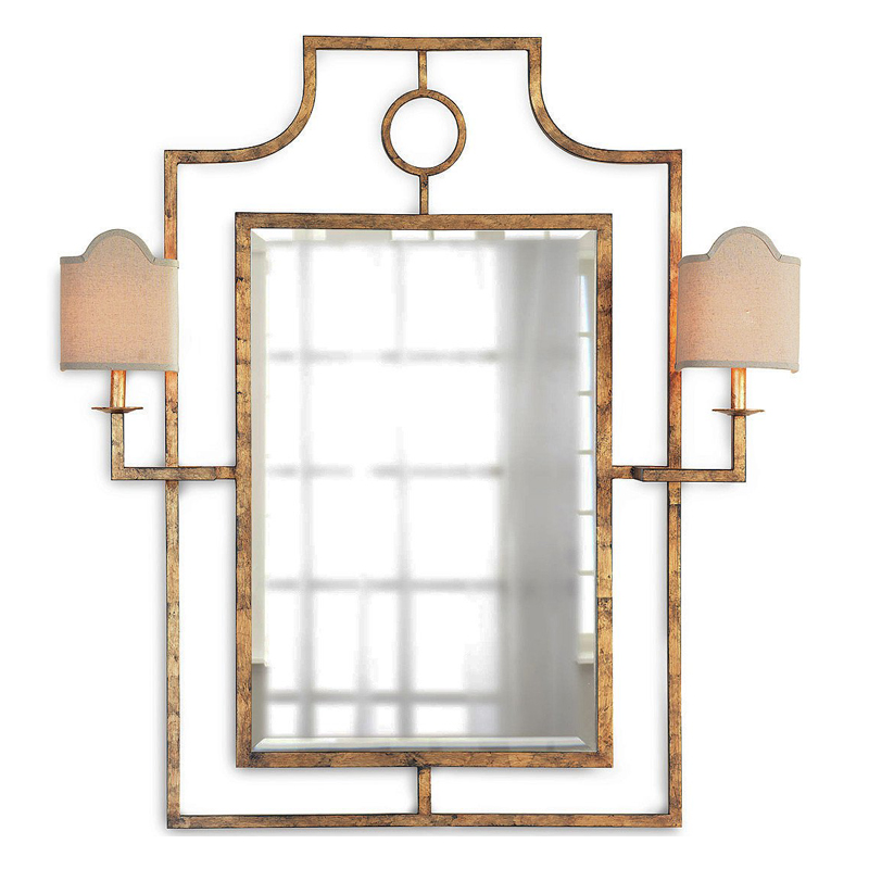 Зеркало с бра Mirror with Sconces Dairile Gold Золотой Зеркало с бра Mirror with Sconces Dairile Gold Золотой в Костроме | Loft Concept
