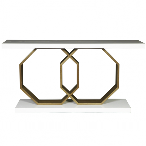 Консоль Rings Латунь Белый Консоль Rings Латунь Белый в Костроме | Loft Concept