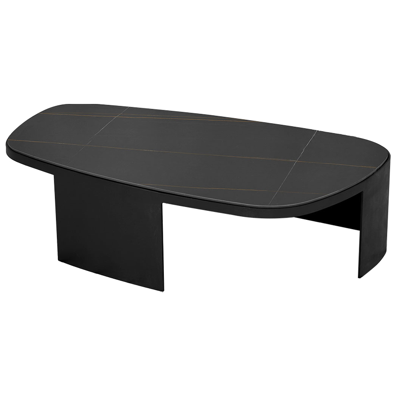 Кофейный стол с каменной столешницей Koch Coffee Table Черный Коричневый Кофейный стол с каменной столешницей Koch Coffee Table Черный Коричневый в Костроме | Loft Concept