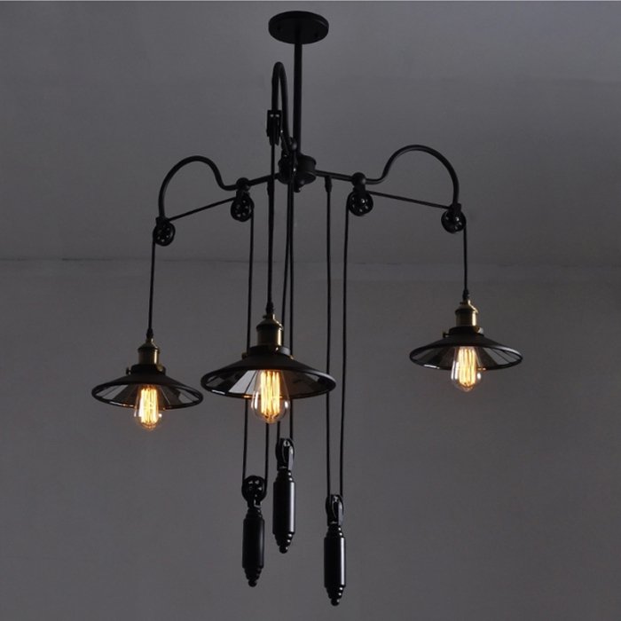 Люстра Loft Cone Pendant Reflector Balance 3 Черный Люстра Loft Cone Pendant Reflector Balance 3 Черный в Костроме | Loft Concept